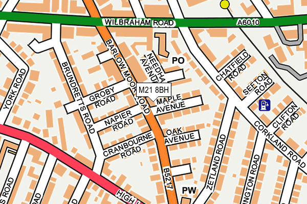 M21 8BH map - OS OpenMap – Local (Ordnance Survey)