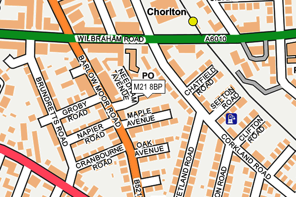 M21 8BP map - OS OpenMap – Local (Ordnance Survey)