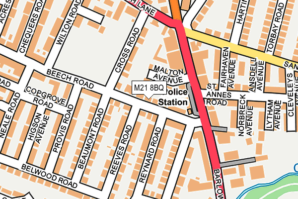 M21 8BQ map - OS OpenMap – Local (Ordnance Survey)