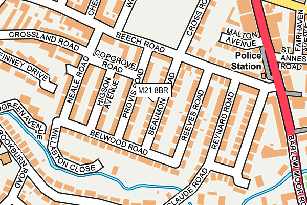 M21 8BR map - OS OpenMap – Local (Ordnance Survey)