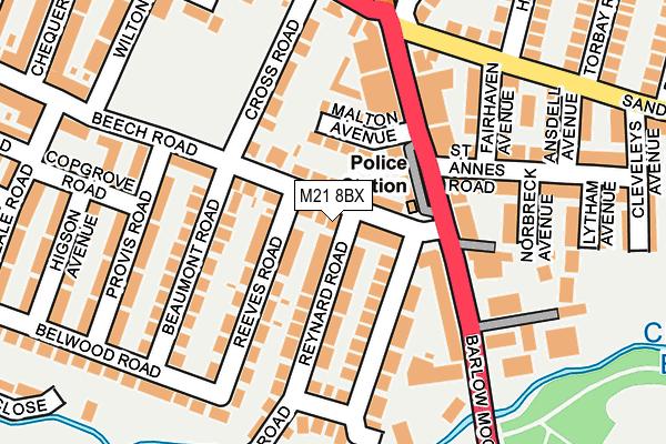 M21 8BX map - OS OpenMap – Local (Ordnance Survey)