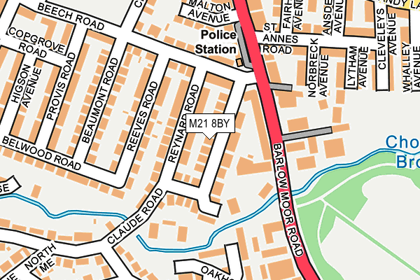 M21 8BY map - OS OpenMap – Local (Ordnance Survey)