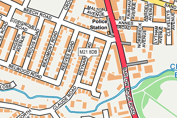 M21 8DB map - OS OpenMap – Local (Ordnance Survey)