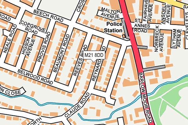 M21 8DD map - OS OpenMap – Local (Ordnance Survey)