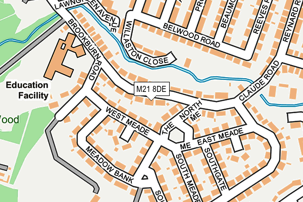 M21 8DE map - OS OpenMap – Local (Ordnance Survey)