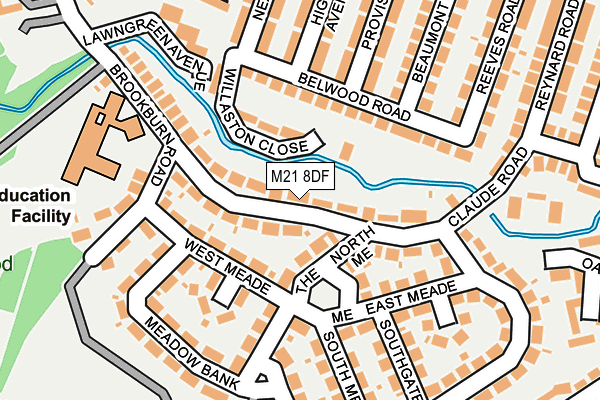 M21 8DF map - OS OpenMap – Local (Ordnance Survey)