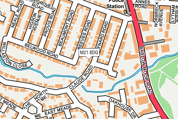 M21 8DG map - OS OpenMap – Local (Ordnance Survey)