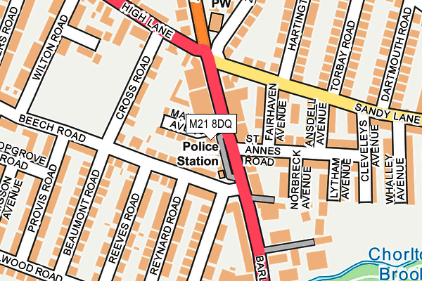 M21 8DQ map - OS OpenMap – Local (Ordnance Survey)