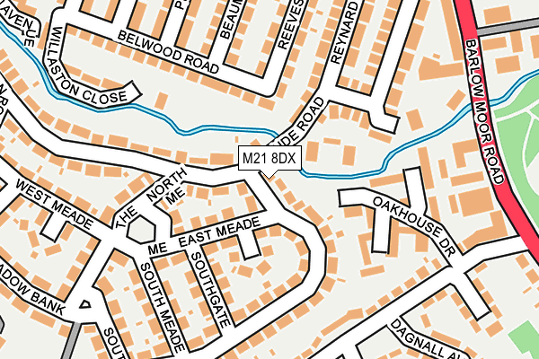 M21 8DX map - OS OpenMap – Local (Ordnance Survey)