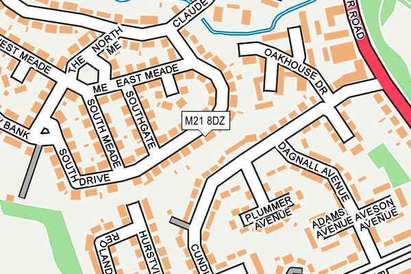 M21 8DZ map - OS OpenMap – Local (Ordnance Survey)
