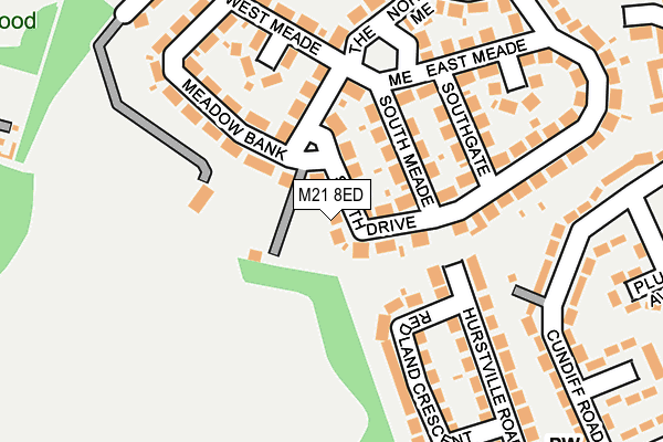 M21 8ED map - OS OpenMap – Local (Ordnance Survey)