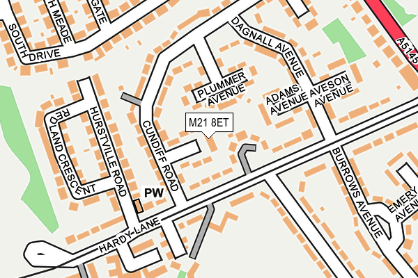 M21 8ET map - OS OpenMap – Local (Ordnance Survey)