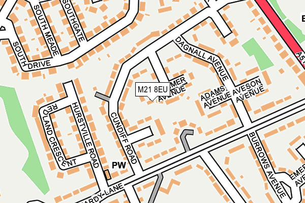 M21 8EU map - OS OpenMap – Local (Ordnance Survey)