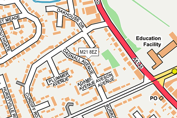 M21 8EZ map - OS OpenMap – Local (Ordnance Survey)