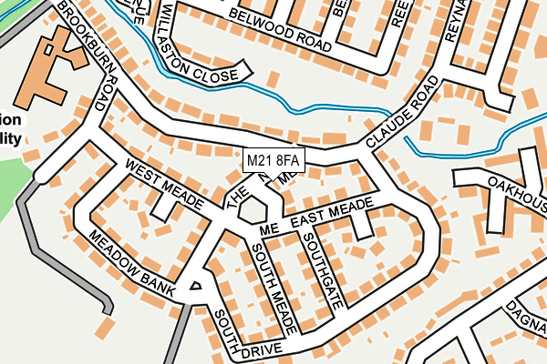 M21 8FA map - OS OpenMap – Local (Ordnance Survey)