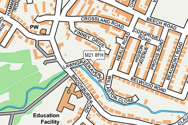 M21 8FH map - OS OpenMap – Local (Ordnance Survey)