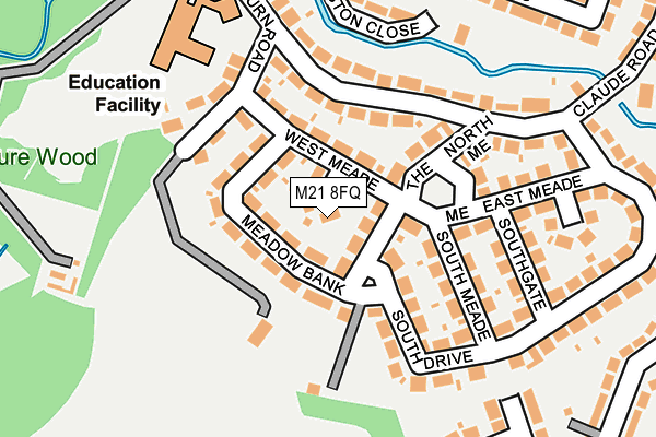 M21 8FQ map - OS OpenMap – Local (Ordnance Survey)