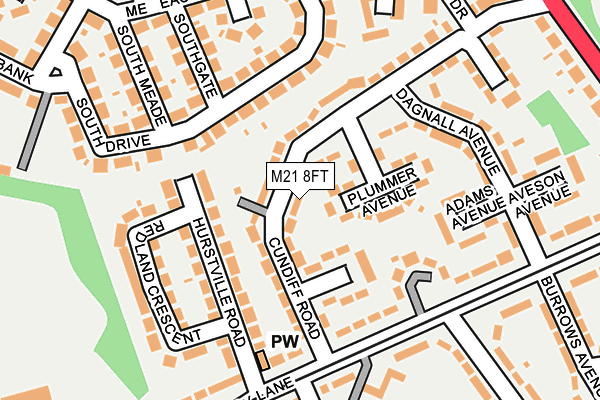 M21 8FT map - OS OpenMap – Local (Ordnance Survey)