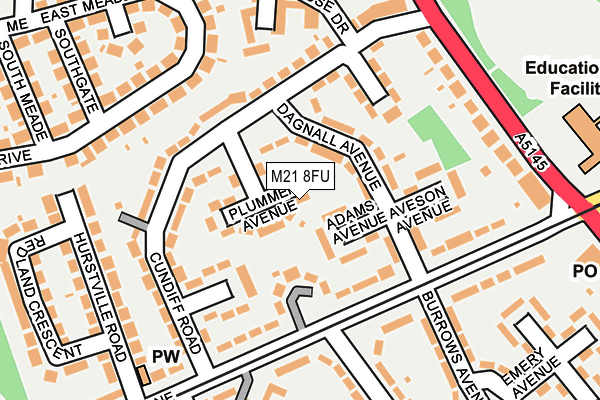 M21 8FU map - OS OpenMap – Local (Ordnance Survey)