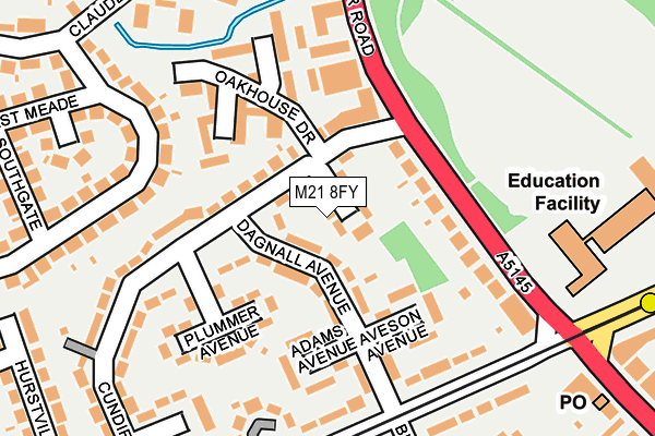 M21 8FY map - OS OpenMap – Local (Ordnance Survey)