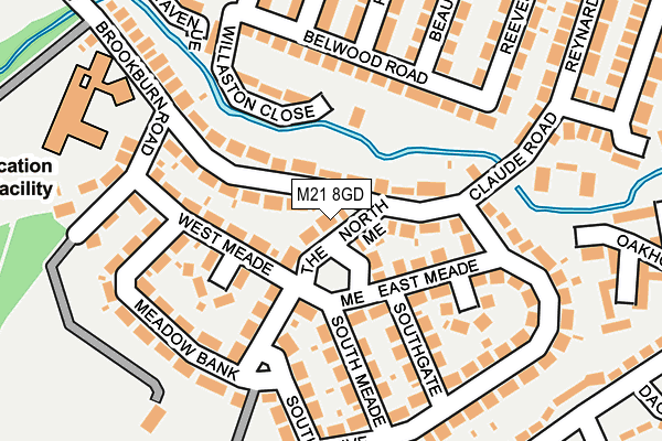 M21 8GD map - OS OpenMap – Local (Ordnance Survey)