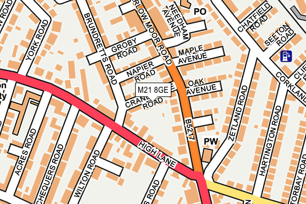 M21 8GE map - OS OpenMap – Local (Ordnance Survey)