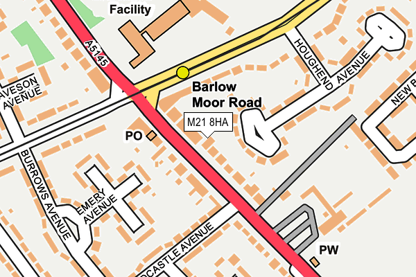 M21 8HA map - OS OpenMap – Local (Ordnance Survey)