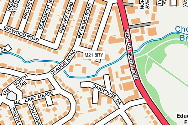 M21 8RY map - OS OpenMap – Local (Ordnance Survey)