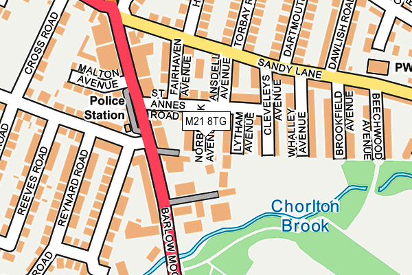 M21 8TG map - OS OpenMap – Local (Ordnance Survey)