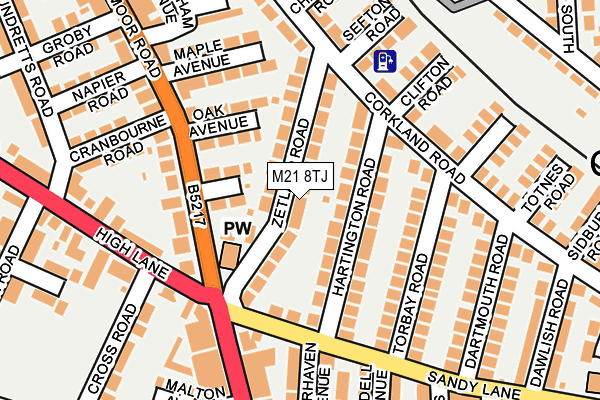 M21 8TJ map - OS OpenMap – Local (Ordnance Survey)