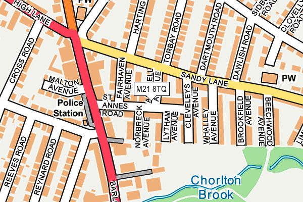 M21 8TQ map - OS OpenMap – Local (Ordnance Survey)