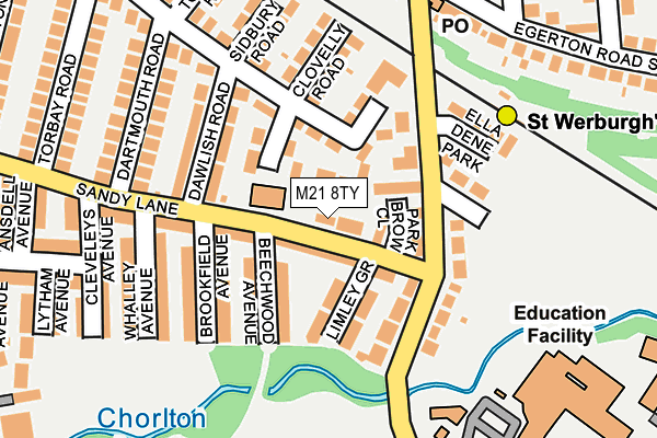 M21 8TY map - OS OpenMap – Local (Ordnance Survey)