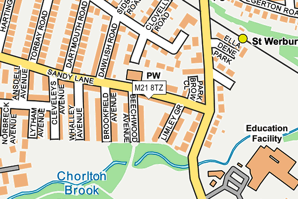 M21 8TZ map - OS OpenMap – Local (Ordnance Survey)