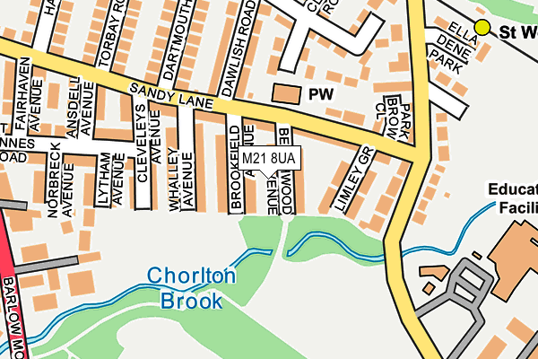 M21 8UA map - OS OpenMap – Local (Ordnance Survey)