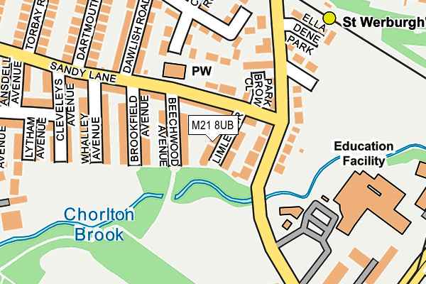 M21 8UB map - OS OpenMap – Local (Ordnance Survey)