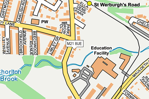 M21 8UE map - OS OpenMap – Local (Ordnance Survey)