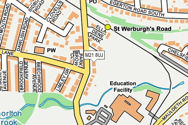 M21 8UJ map - OS OpenMap – Local (Ordnance Survey)