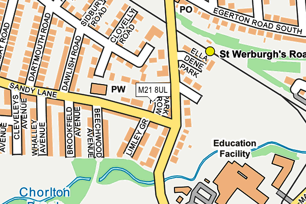 M21 8UL map - OS OpenMap – Local (Ordnance Survey)