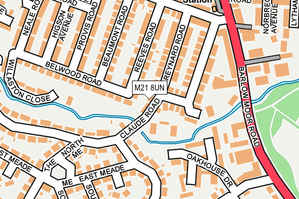 M21 8UN map - OS OpenMap – Local (Ordnance Survey)