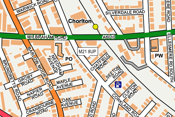 M21 8UP map - OS OpenMap – Local (Ordnance Survey)