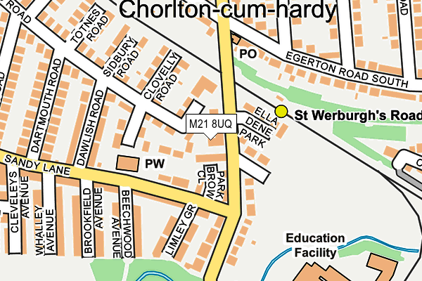 M21 8UQ map - OS OpenMap – Local (Ordnance Survey)