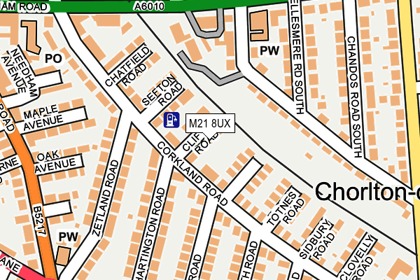 M21 8UX map - OS OpenMap – Local (Ordnance Survey)