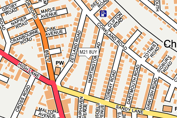 M21 8UY map - OS OpenMap – Local (Ordnance Survey)