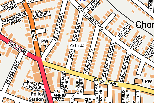 M21 8UZ map - OS OpenMap – Local (Ordnance Survey)