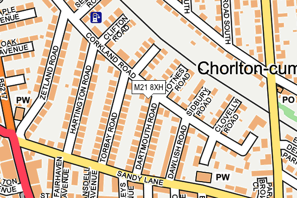 M21 8XH map - OS OpenMap – Local (Ordnance Survey)