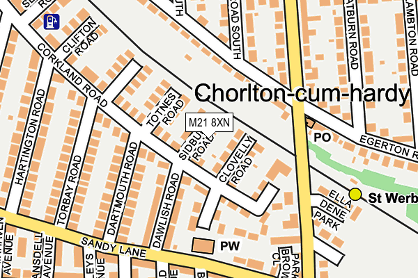 M21 8XN map - OS OpenMap – Local (Ordnance Survey)