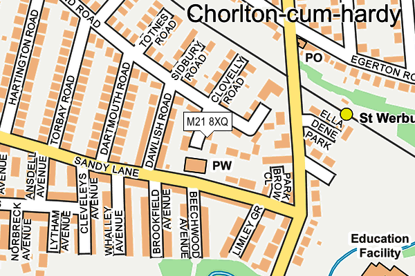 M21 8XQ map - OS OpenMap – Local (Ordnance Survey)