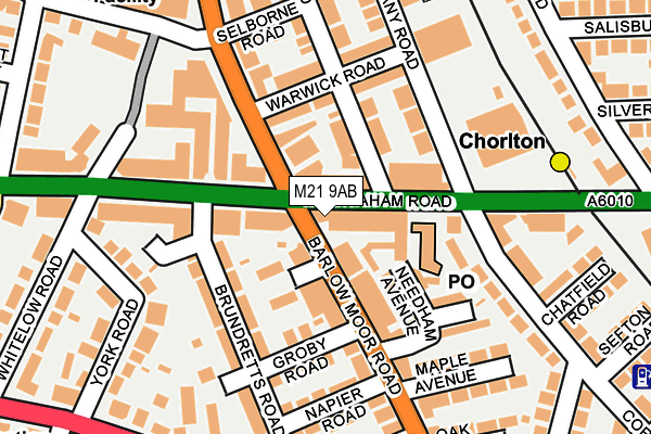 M21 9AB map - OS OpenMap – Local (Ordnance Survey)