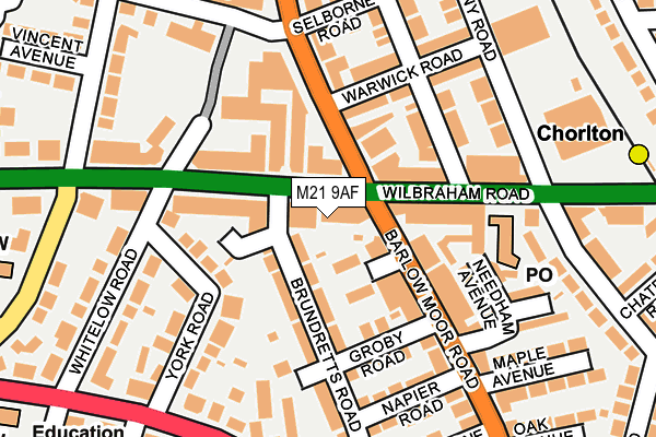 M21 9AF map - OS OpenMap – Local (Ordnance Survey)