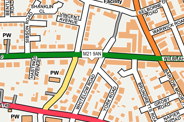 M21 9AN map - OS OpenMap – Local (Ordnance Survey)